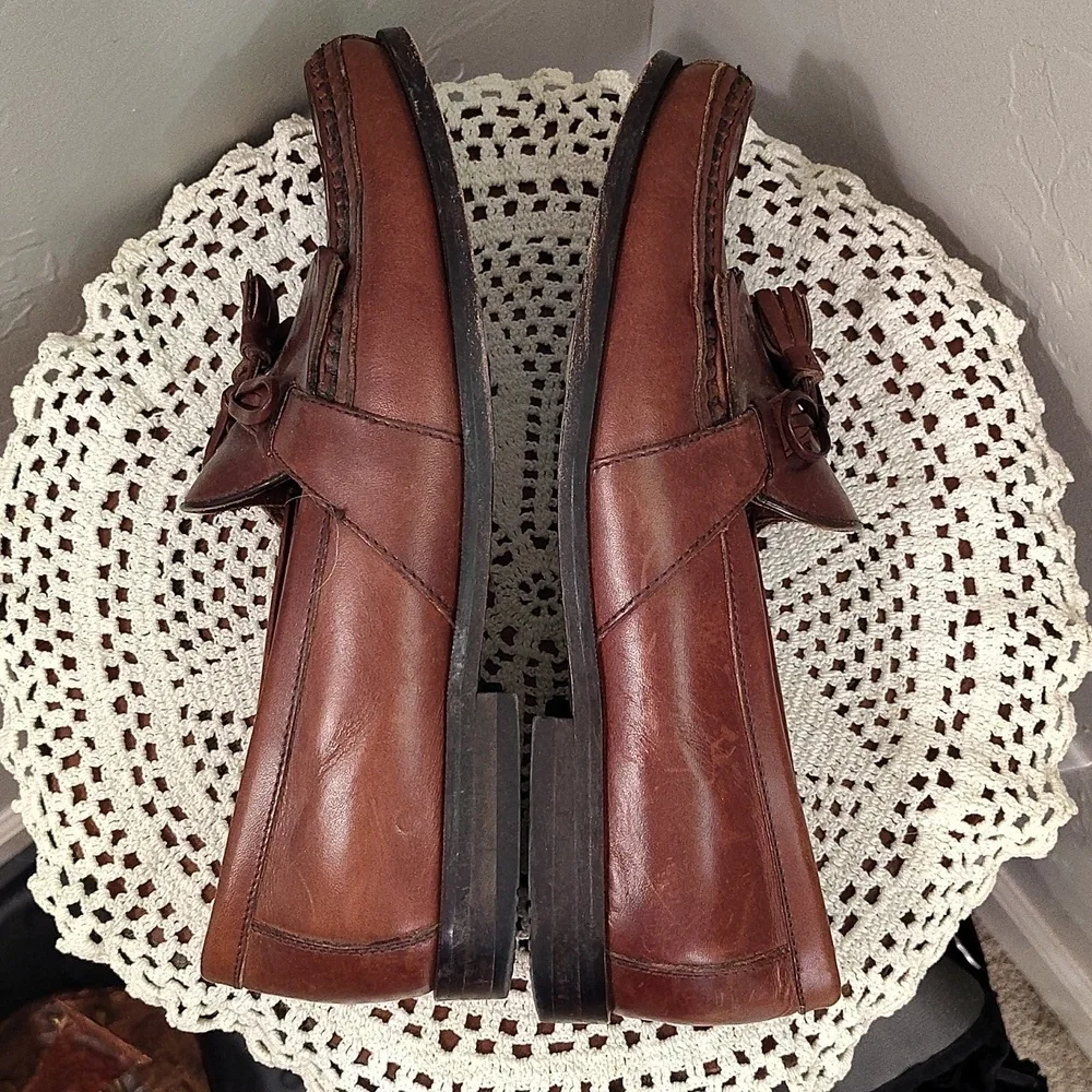 Johnston & Murphy Mens Slip On Brown Loafer Size 9.5 Weave Toe